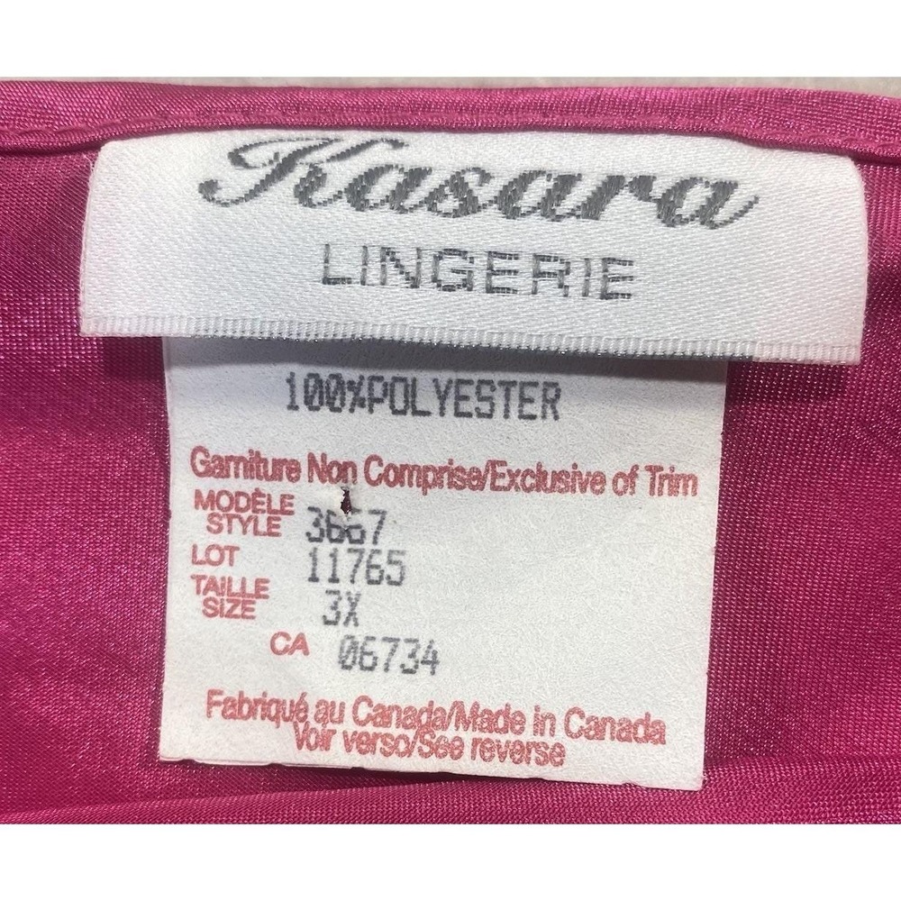 Vintage Kasara Lingerie Hot Pink Nightie Slip Dress 3X - Picture 2 of 5